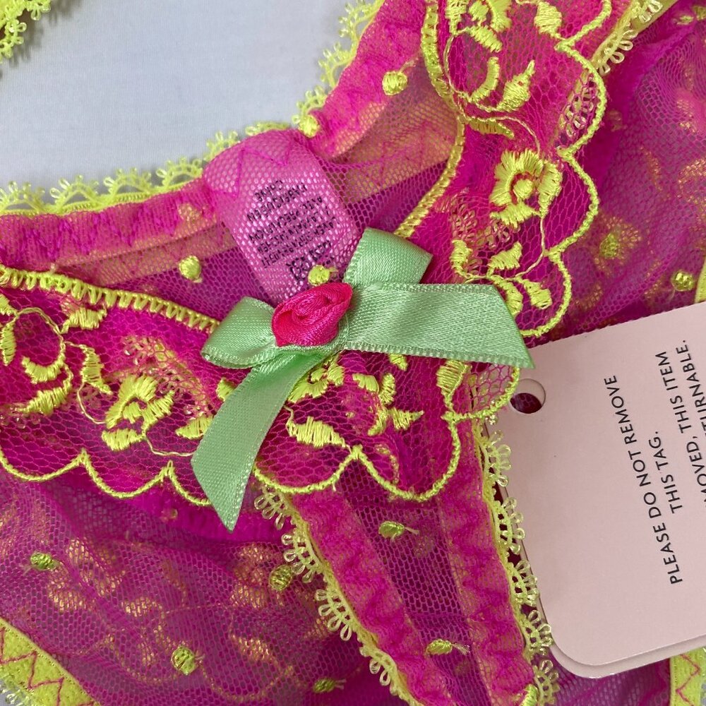 Agent Provocateur Connie Pink Yellow 36D/3 Set NWT - Picture 10 of 12